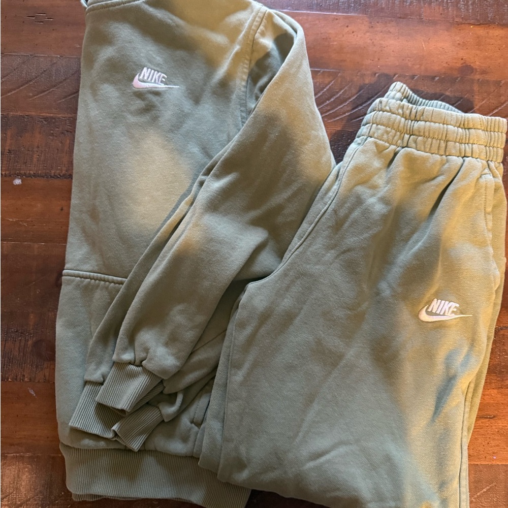 Nike Kids Olive Green Sweat Set